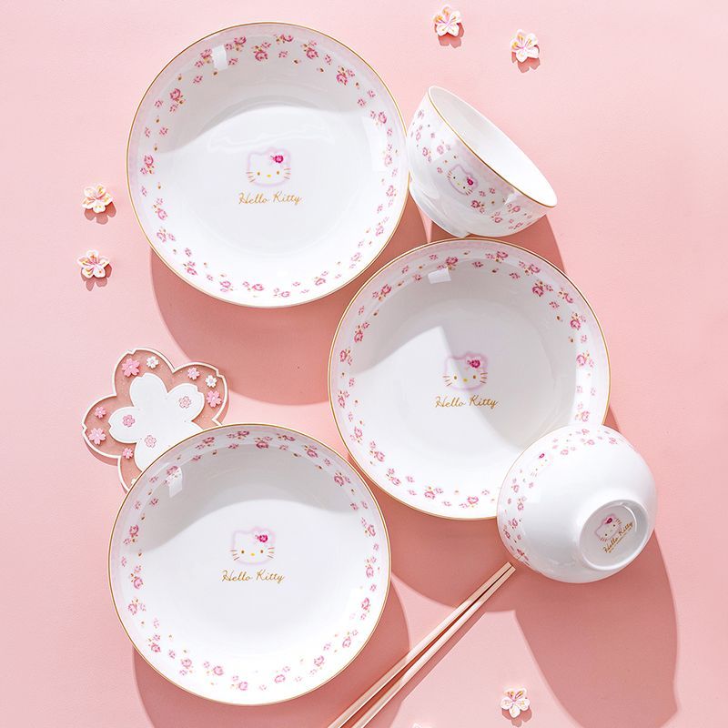 Model Kitchen Set Pvc - Anime Sanrio Hello Kitty Bone China