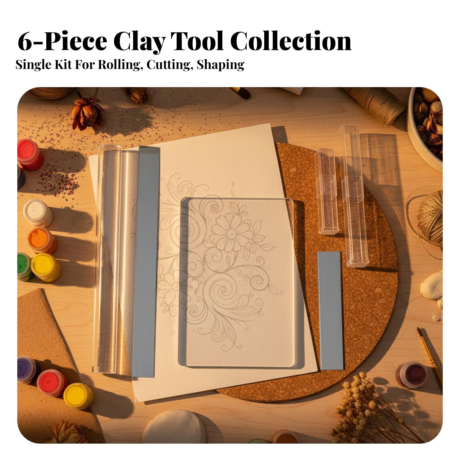 6 Pieces Acrylic Clay Cylinder – Model Kit Tool Set recenzja i cena